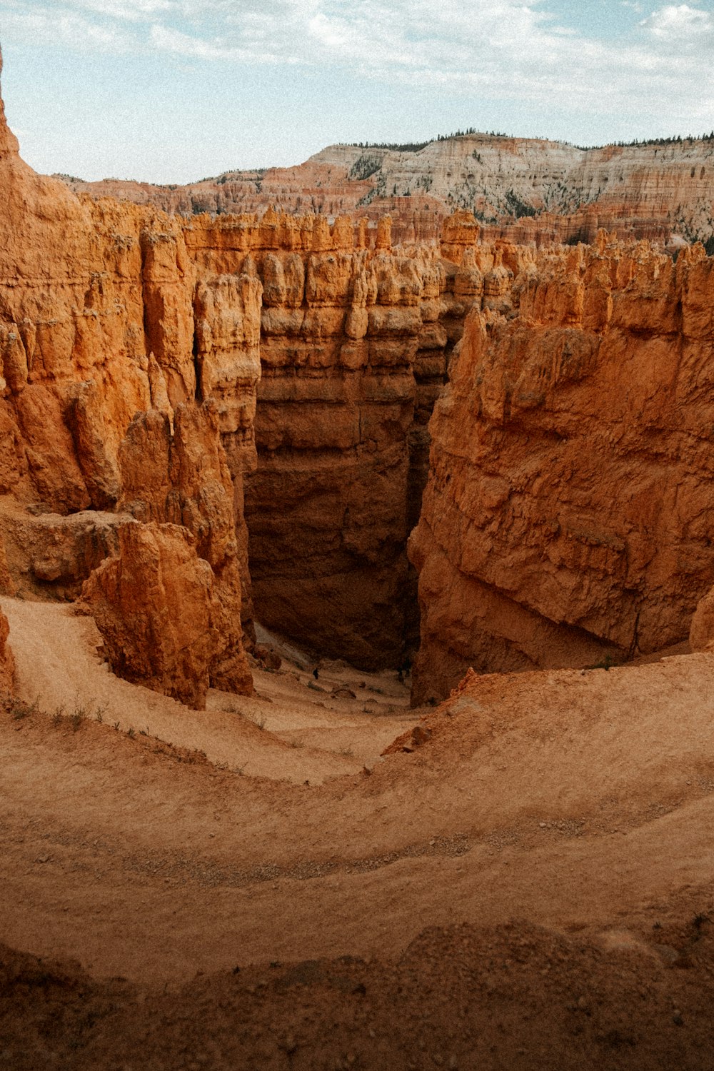 a large canyon with a few peaks