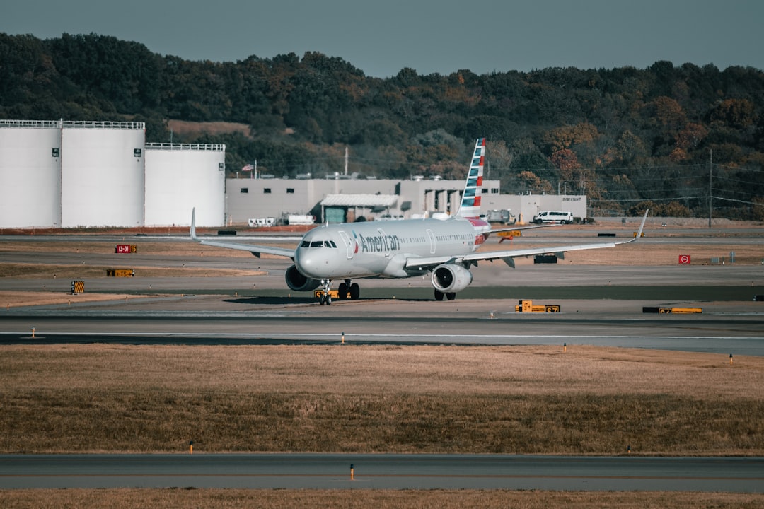 an airplane on the runway,