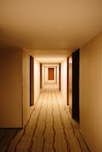a hallway with a door