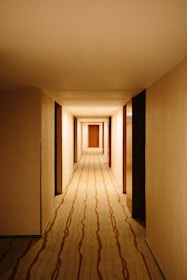 a hallway with a door