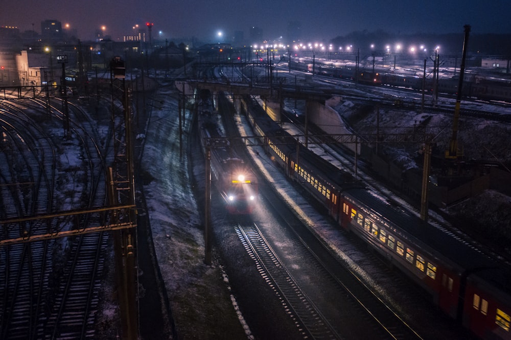 a train on the railway tracks