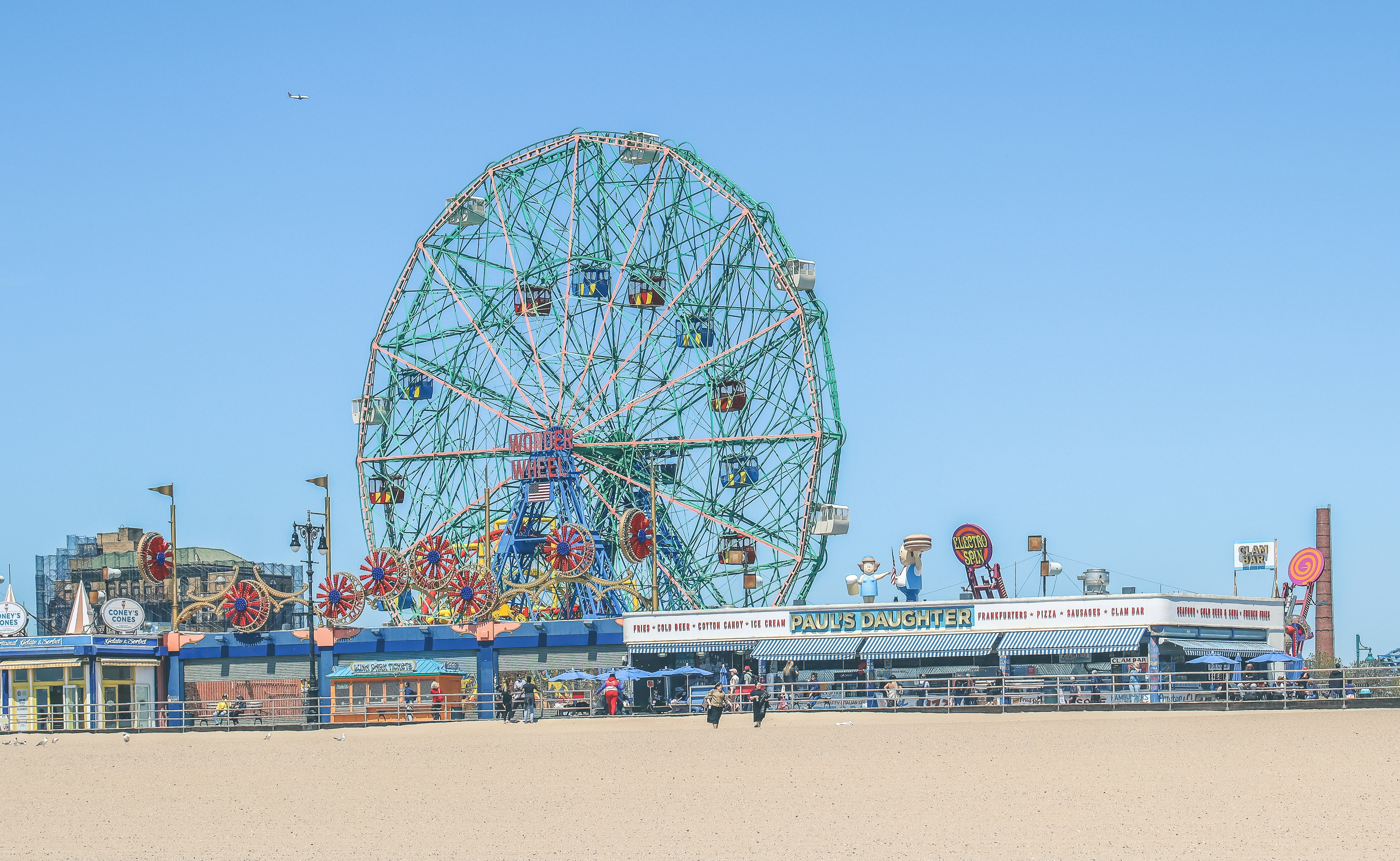 a ferris wheel on a beach