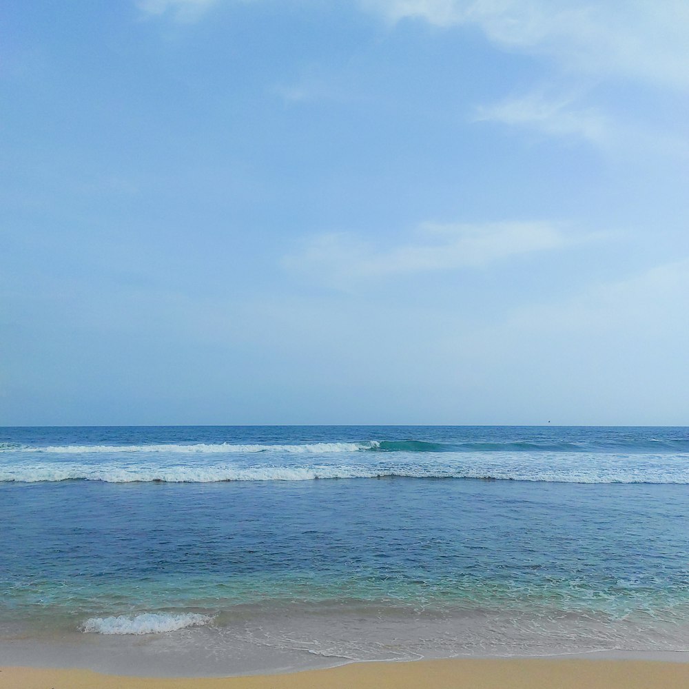 a beach with waves