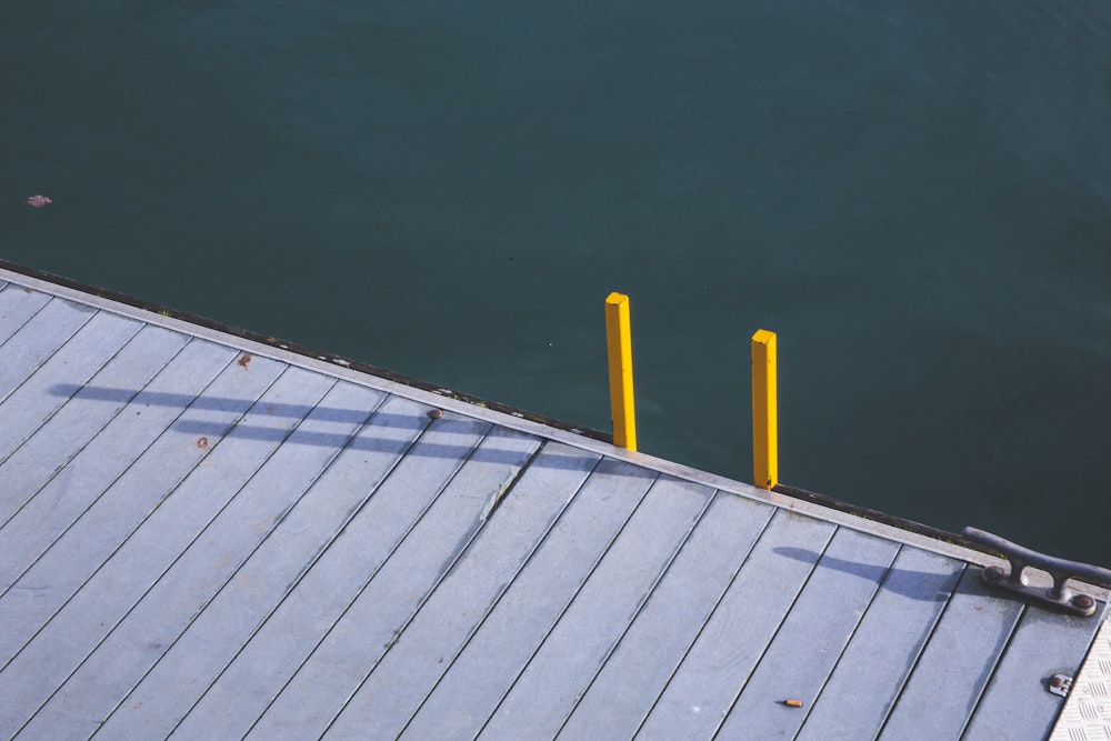 a wooden dock over water