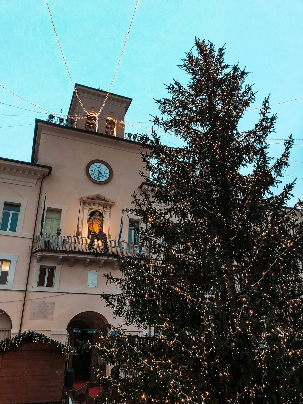 a clock on a tower