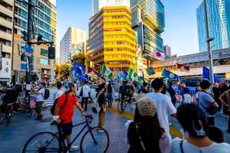 A vibrant city street scene captured during a political rally covered by our reporters.