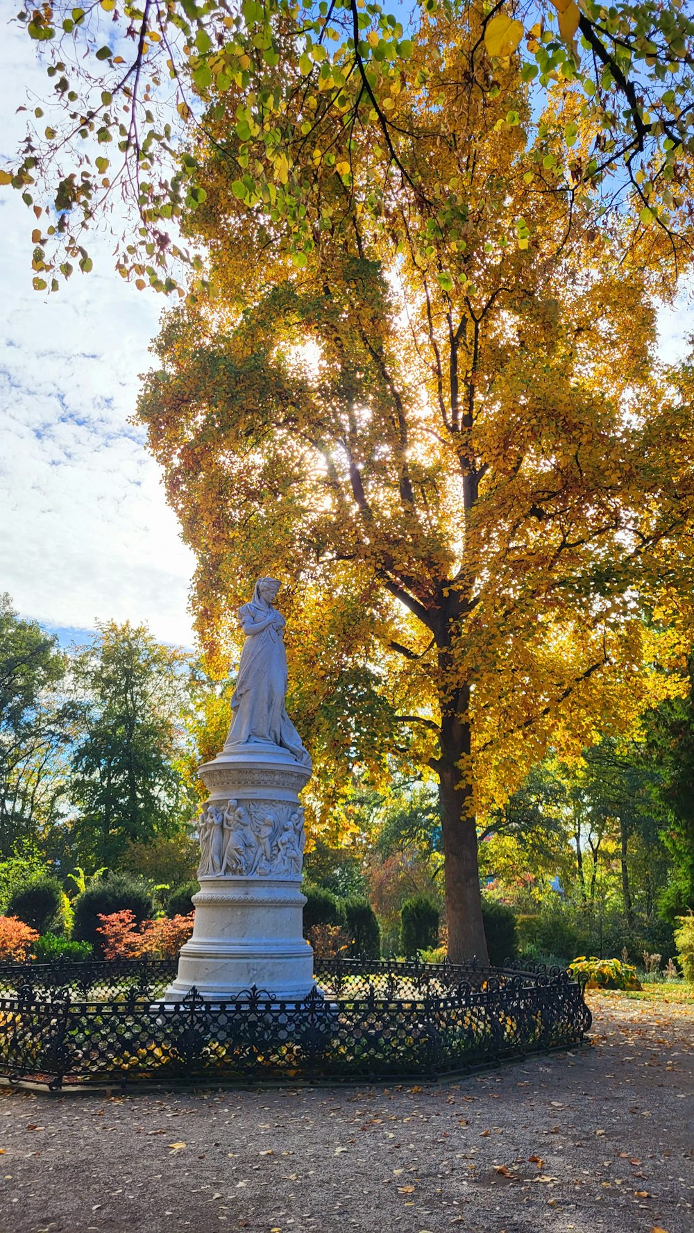 a statue in a park