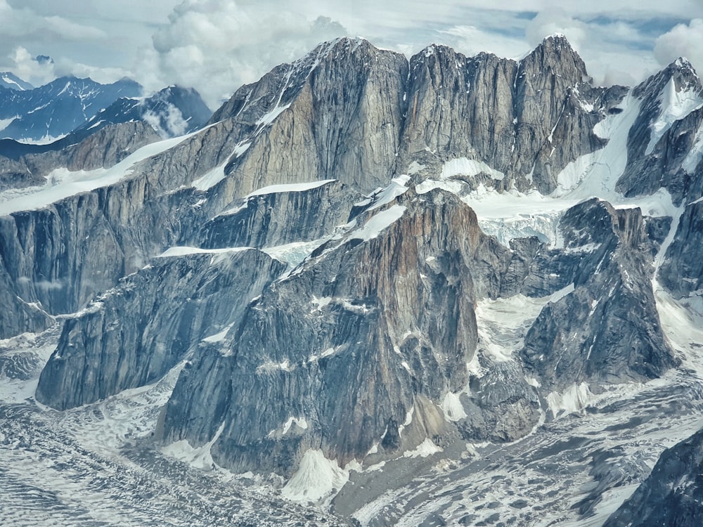 a mountain with snow