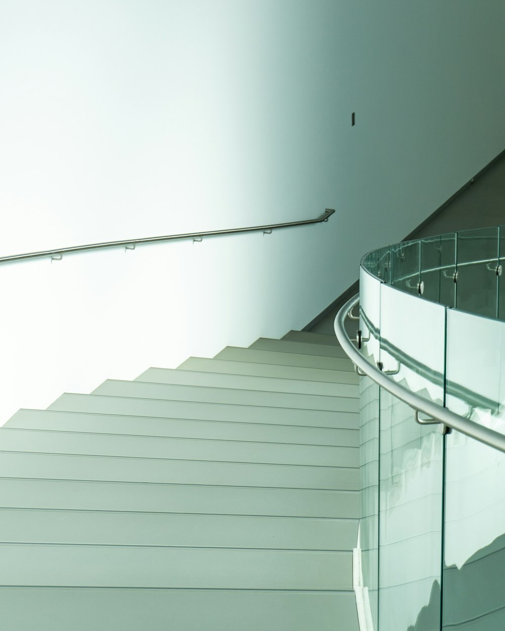 a building with a metal railing