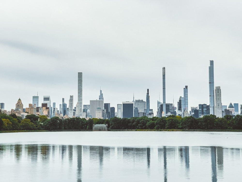 a city skyline across water