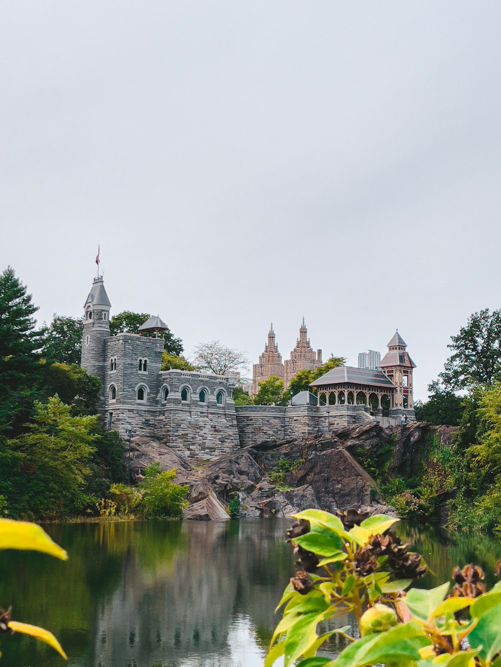 a castle on a hill