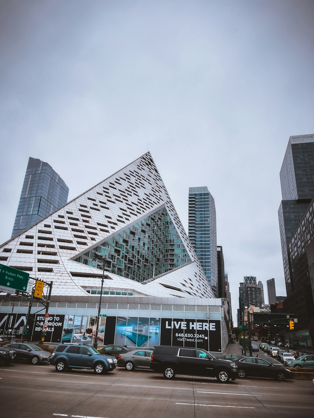 a large building with glass walls