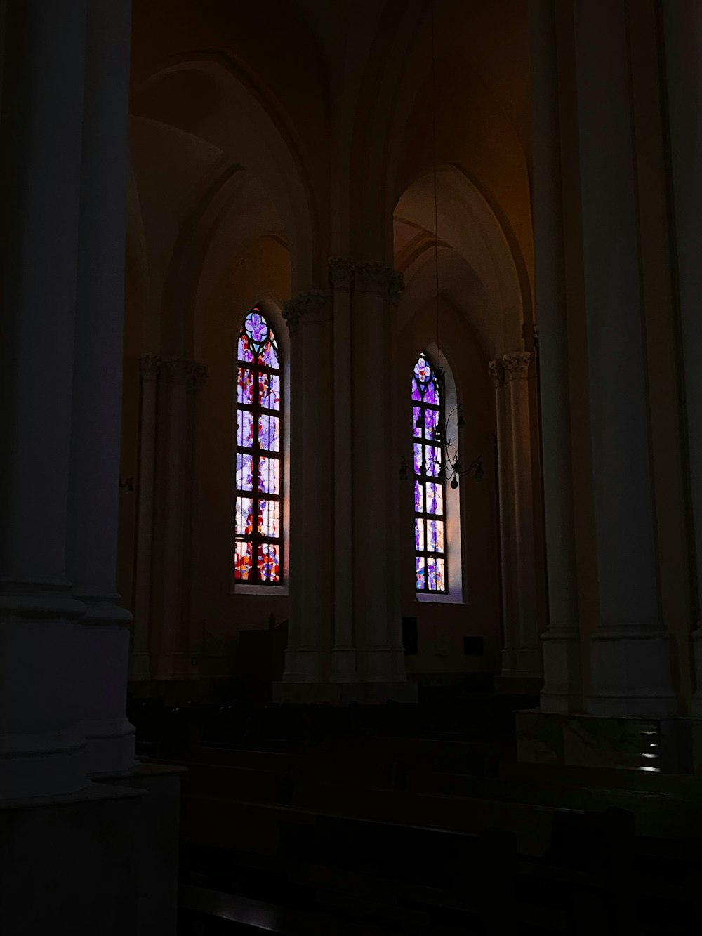 a large church with a stained glass window