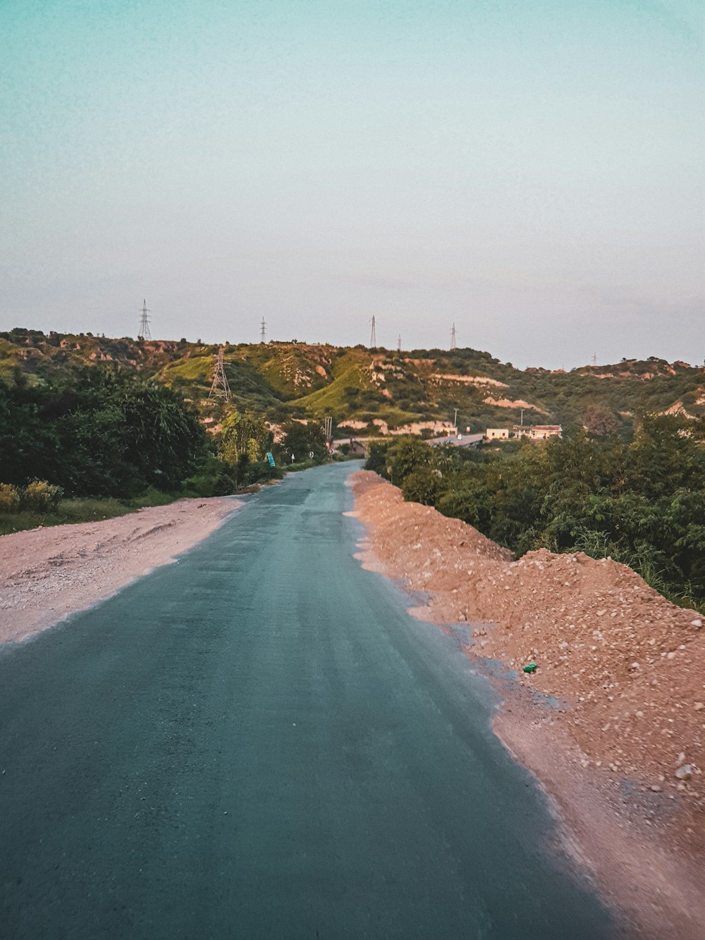 a road with trees on the side