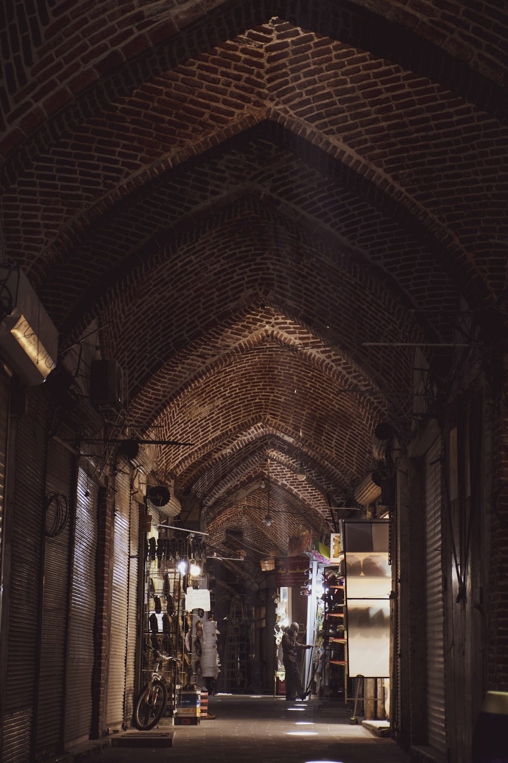 a large brick archway