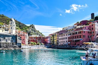 a body of water with buildings along it