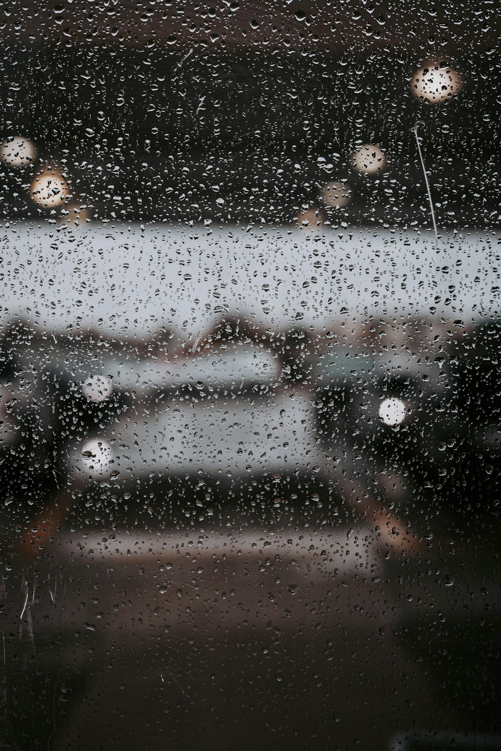 a window with rain on it