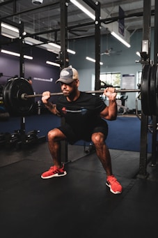 a man lifting weights