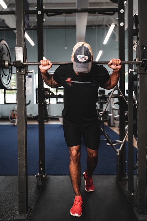 a man lifting weights