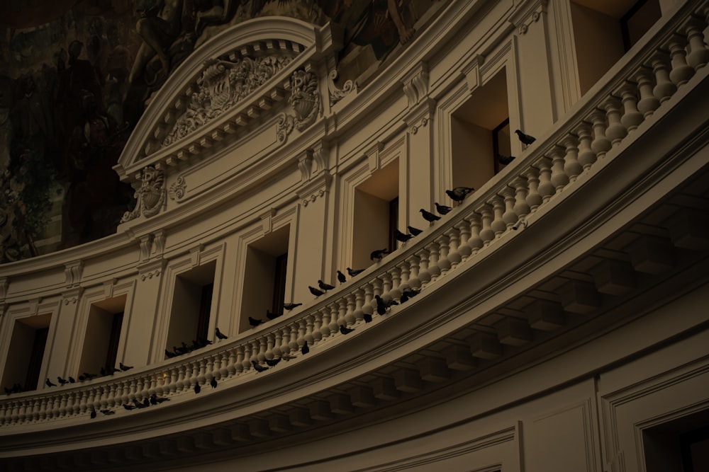 a building with a large balcony