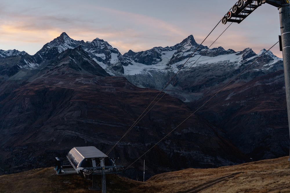 a chair on a mountain