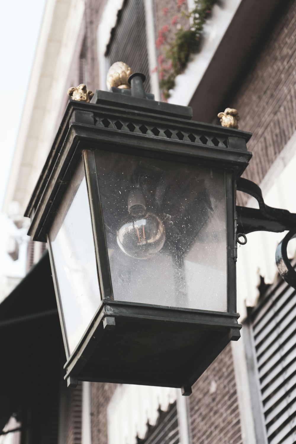 a black and white lamp