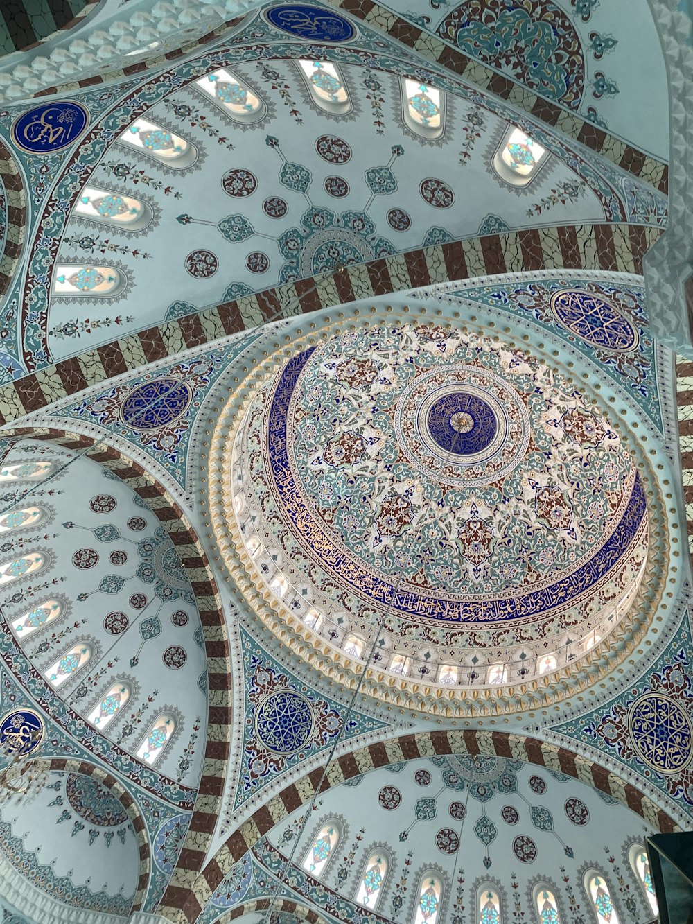 a domed ceiling with many arches