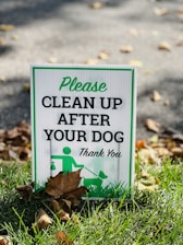a sign on the ground
