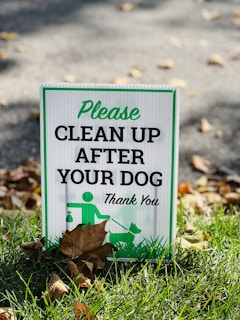 a sign on the ground