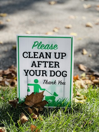 a sign on the ground