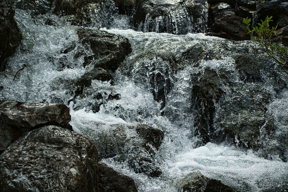 a waterfall over rocks