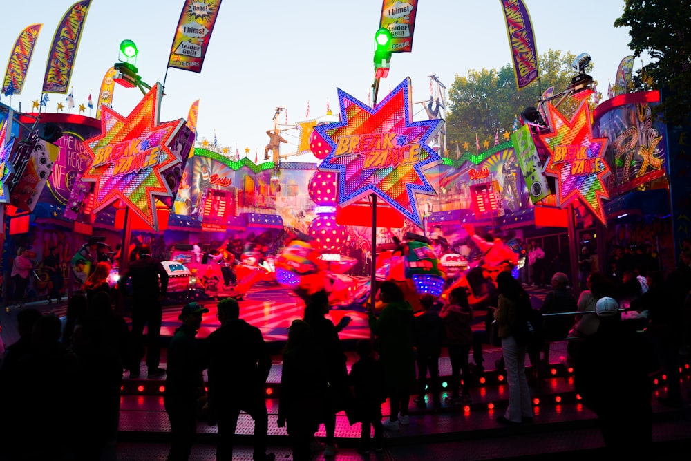 a crowd of people at a festival