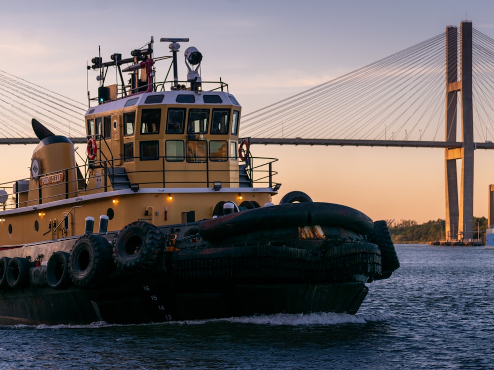 a tugboat in the water