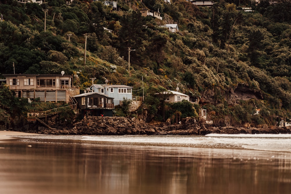 a group of houses on a hill