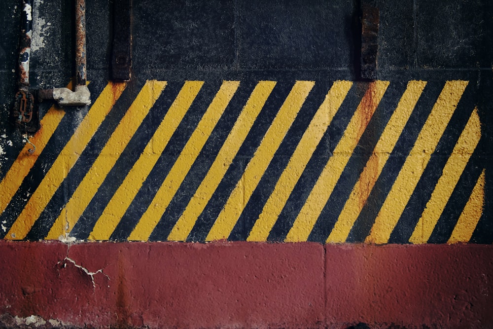 a red and yellow painted wall