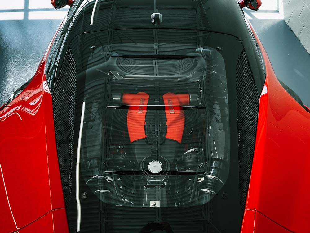 a car with its hood open