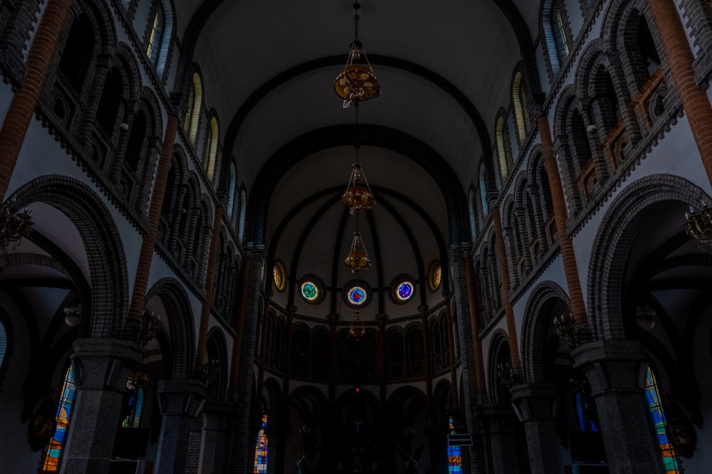 a large cathedral with stained glass windows