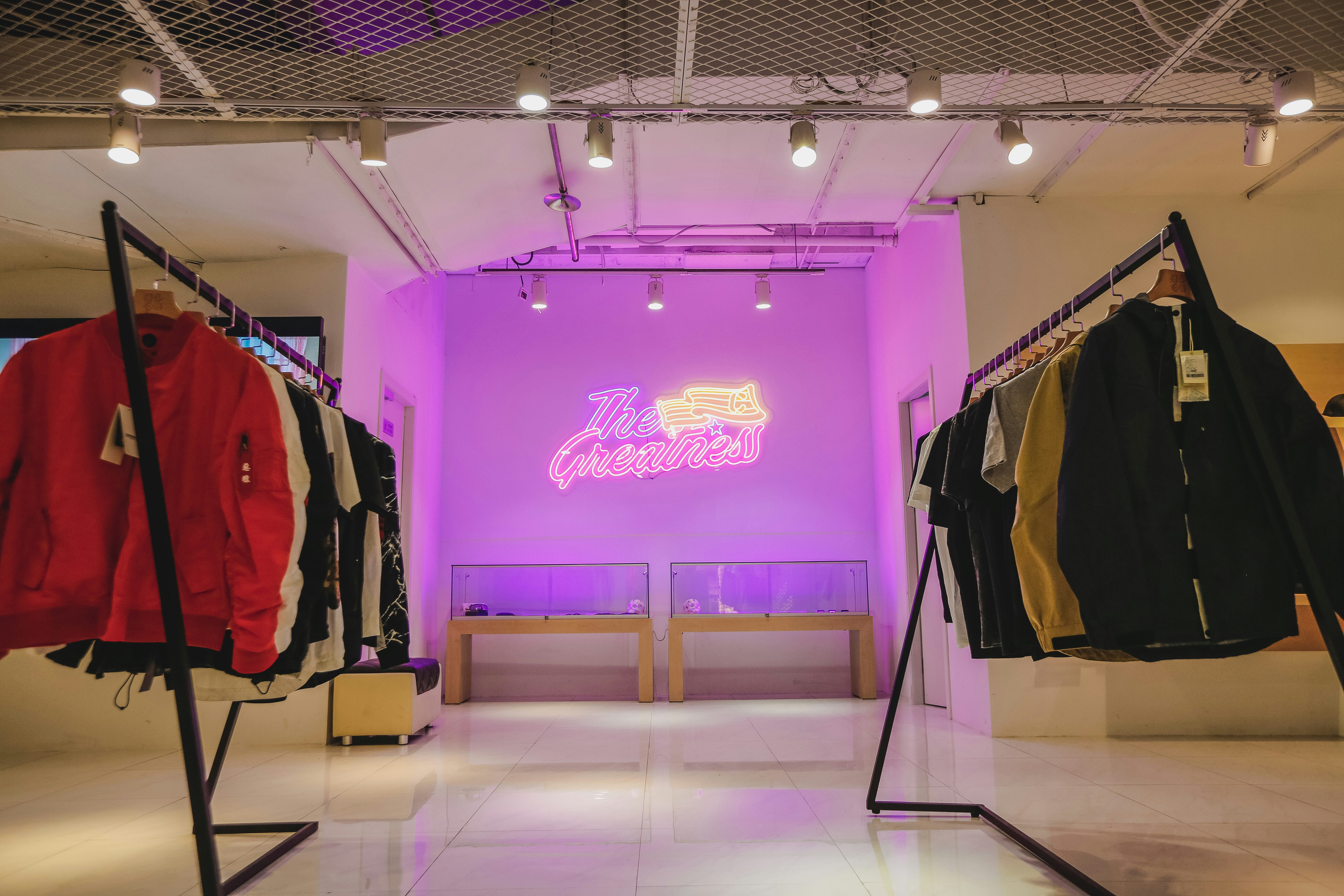 Purple branding installation