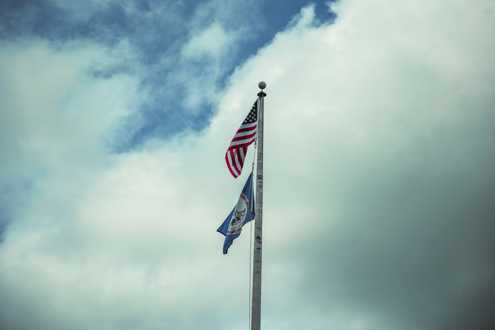 a flag on a pole