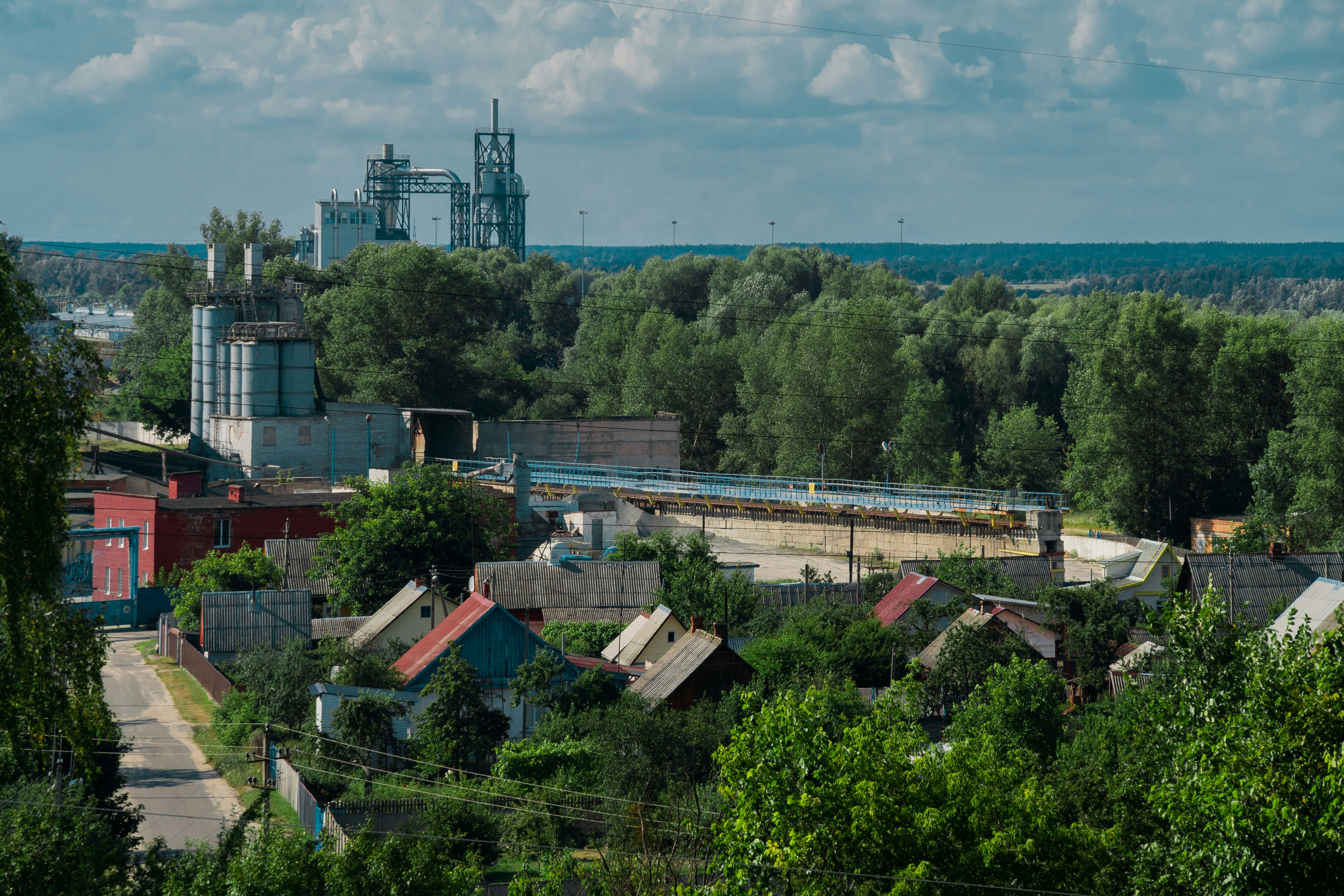 a bridge over a city