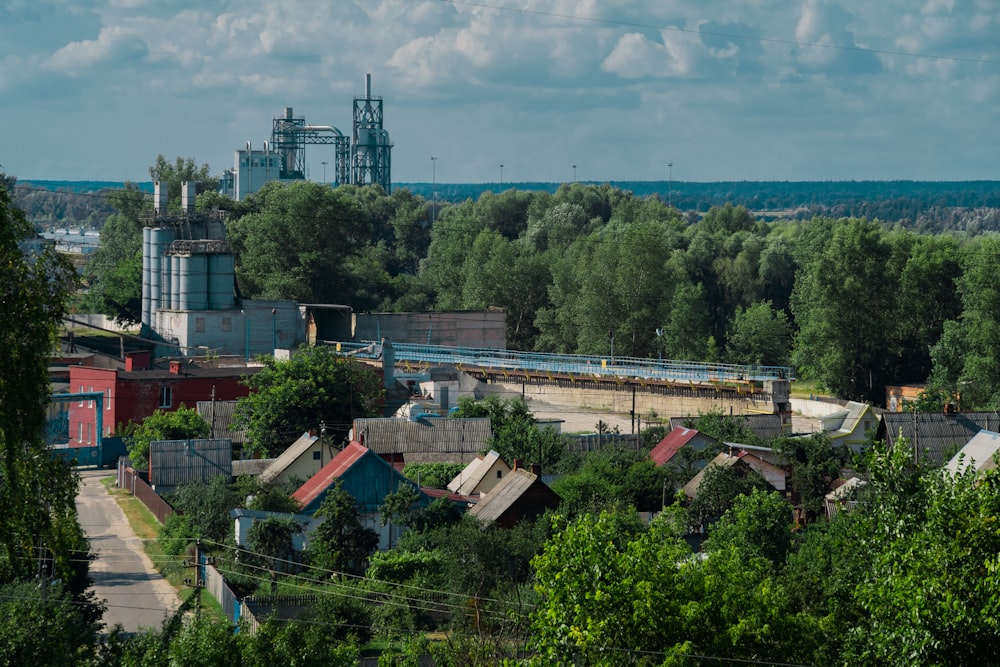 a bridge over a city