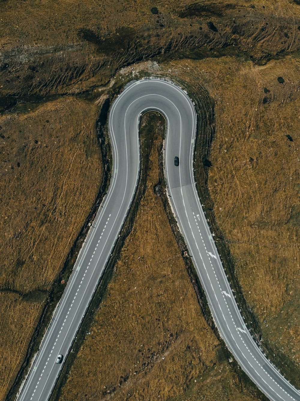 a road with a curved road
