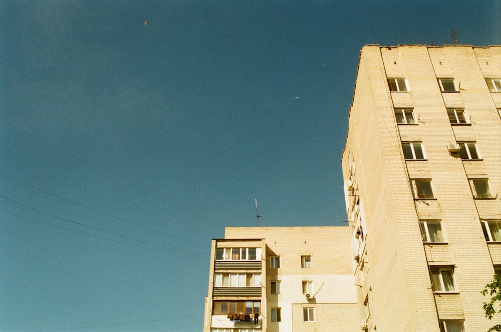 a building with a blue sky