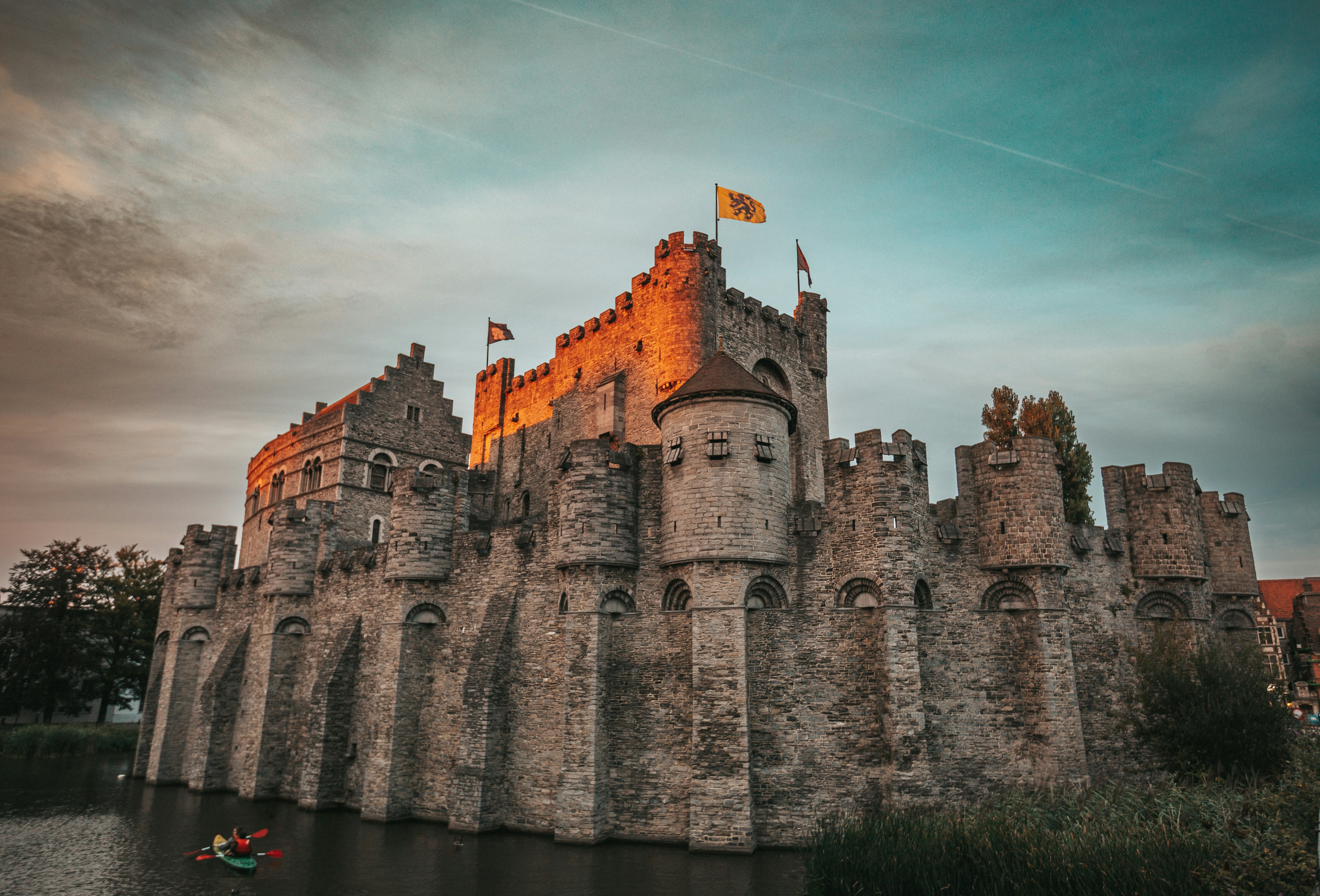 The famous Gravensteen in the city of Ghent, Belgium
