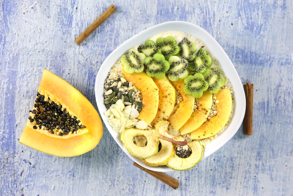 a plate of fruit