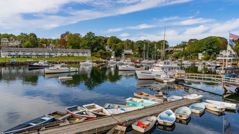 boats parked on the water