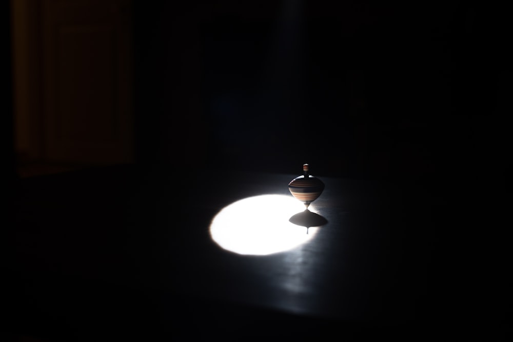 a light bulb on a table