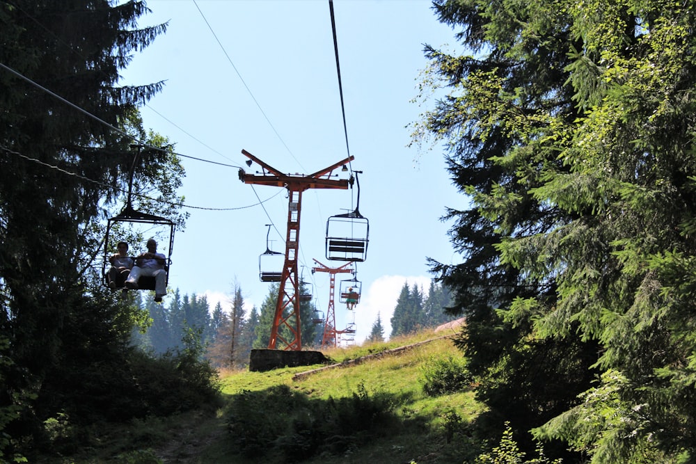 a group of people on a ski lift