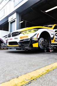 a race car on a trailer