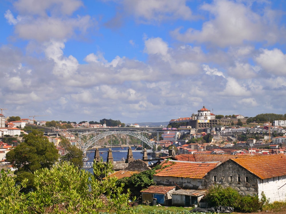 a bridge over a city